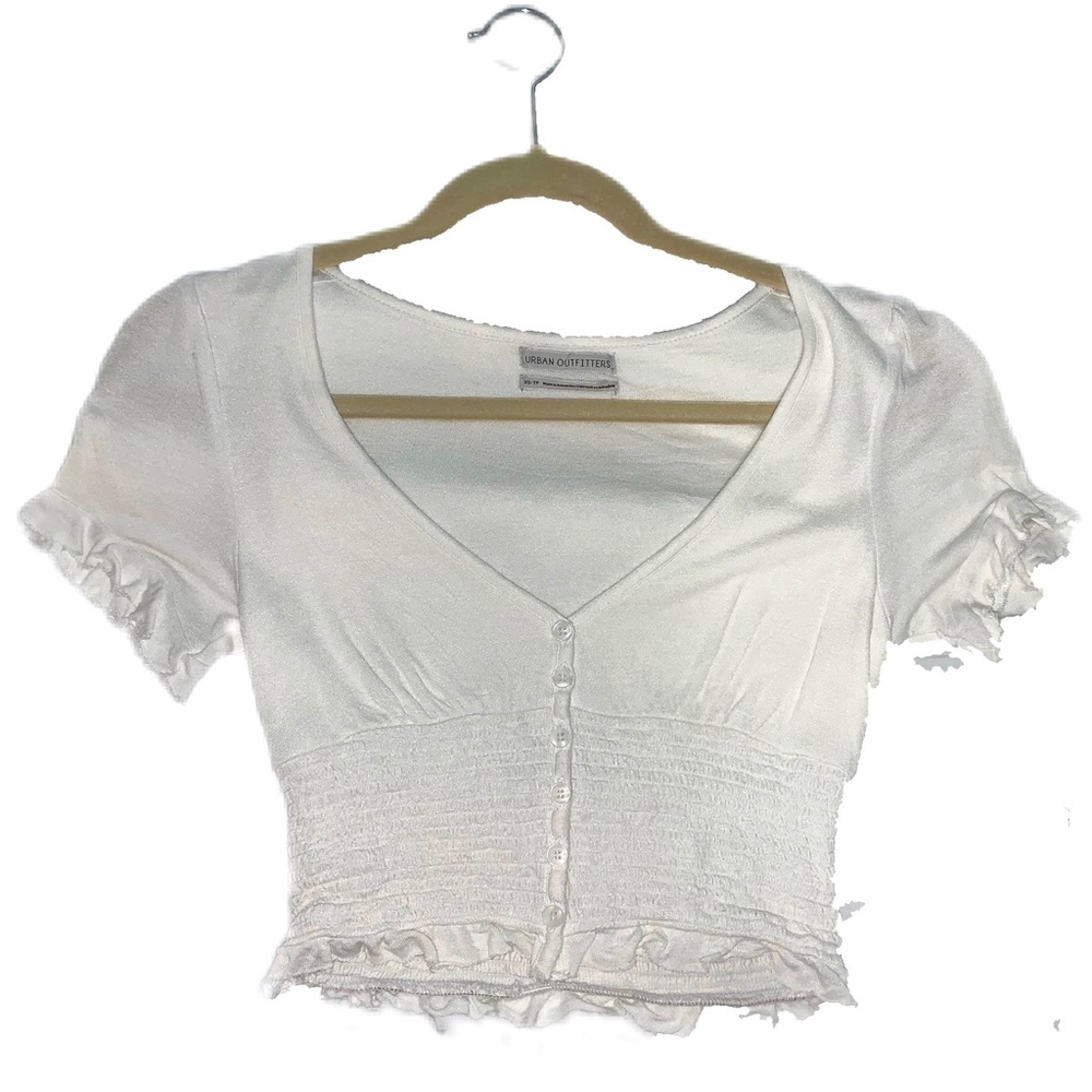 Urban Outfitters Ruched V-neck Tee